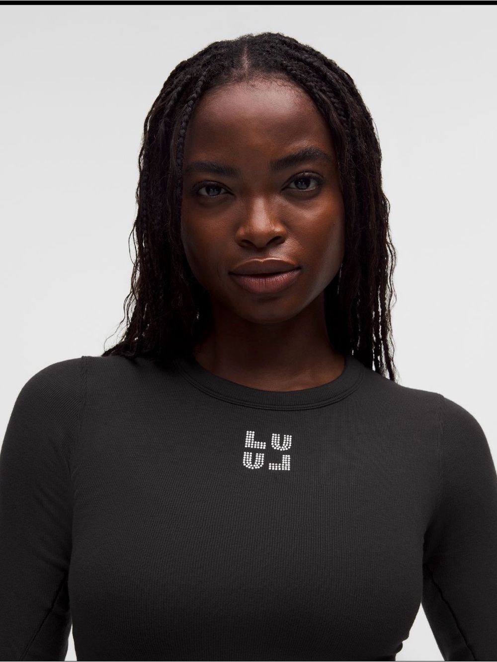 (NWT)Lululemon Black Long-Sleeve Ribbed Crewneck Top